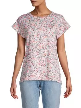 Футболка Bobeau полосатая с боковыми разрезами, мультиколор