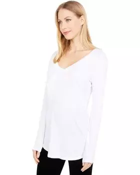 Футболка bobi Los Angeles Lightweight Jersey Long Sleeve Pocket Tee, белый