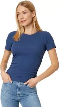 Футболка bobi Los Angeles Short Sleeve Side Shirred Crew Neck Tee, цвет Coast