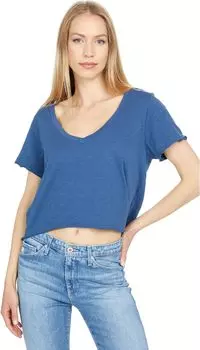 Футболка bobi Los Angeles Slubbed Jersey V-Neck Boxy Tee, цвет Coast