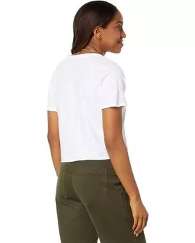 Футболка bobi Los Angeles Split-Neck Short Sleeve Boxy Raglan Tee, белый