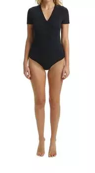 Футболка-боди Essential Cotton черного цвета MAISON COMMON