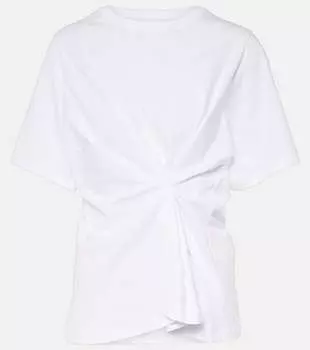 Футболка Body Twist из хлопкового джерси Victoria Beckham, белый
