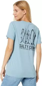 Футболка-бойфренд Line Up с короткими рукавами Salty Crew, цвет Tidal Blue