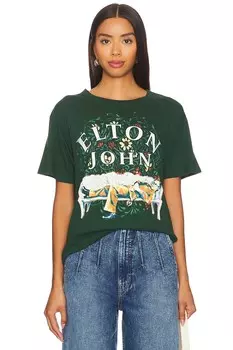 Футболка бойфренда с цветочным принтом элтона джона Daydreamer, зеленый