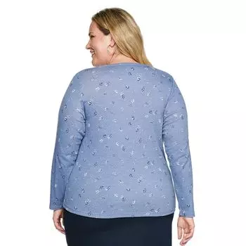 Футболка больших размеров Croft & Barrow Essential с длинными рукавами и круглым вырезом Croft & Barrow, красный