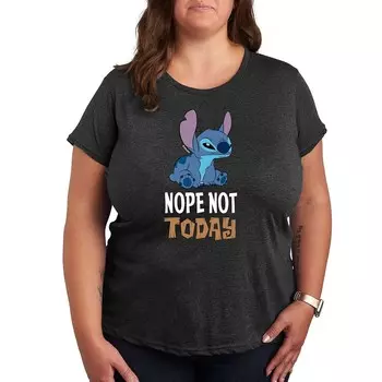 Футболка больших размеров Disney's Lilo & Stitch с графическим рисунком Nope Not Today Licensed Character, цвет Charcoal
