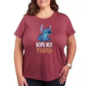 Футболка больших размеров Disney's Lilo & Stitch с графическим рисунком Nope Not Today Licensed Character, цвет Dark Red