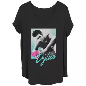 Футболка больших размеров для юниоров Beverly Hills 90210 Dylan McKay Heart Portrait с графическим рисунком Licensed Character