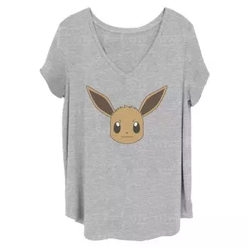 Футболка больших размеров для юниоров с изображением лица Pokmon Eevee Face Licensed Character