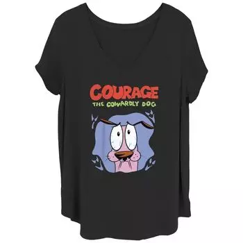 Футболка больших размеров для юниоров с рисунком «Courage The Cowardly Dog Scared» Licensed Character