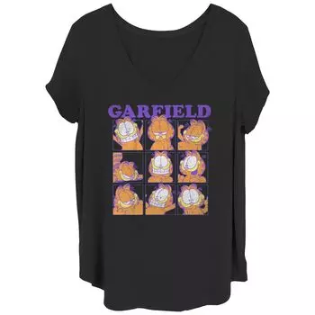 Футболка больших размеров Garfield Multiple Faces с графическим рисунком для юниоров Licensed Character