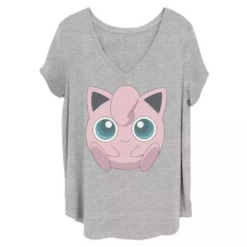 Футболка больших размеров с изображением большого лица Pokmon Jigglypuff для юниоров Licensed Character