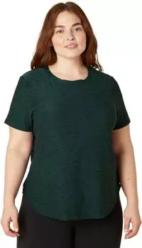 Футболка больших размеров с низким вырезом Beyond Yoga, цвет Midnight Green Heather