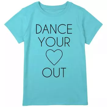 Футболка больших размеров с рисунком «Dance Your Heart Out» для девочек 7–16 лет Unbranded