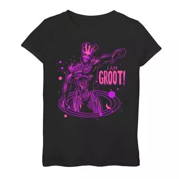 Футболка больших размеров с рисунком «Marvel Guardians of the Galaxy I Am Groot Space Orbit» для девочек 7–16 лет Licensed Character