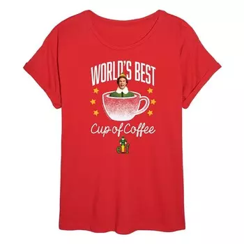 Футболка большого размера для юниоров Elf World's Best Cup Of Coffee Licensed Character, красный
