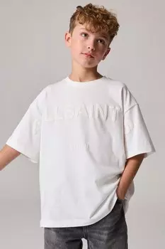 Футболка большого размера из 100% хлопка с большим логотипом Smallsaints, белый