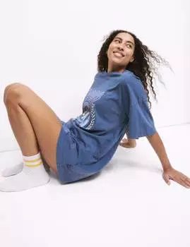 Футболка большого размера из чистого хлопка с надписью B by Boutique, цвет Twilight