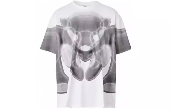 Футболка большого размера из хлопка с принтом «Медведь Томас» Burberry, белый