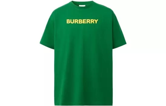 Футболка большого размера из хлопка с принтом логотипа Burberry, зеленый
