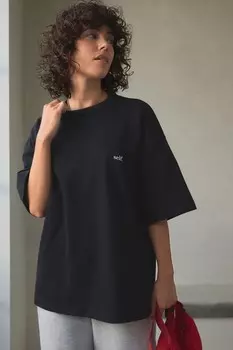 Футболка большого размера из плотной ткани Self., черный