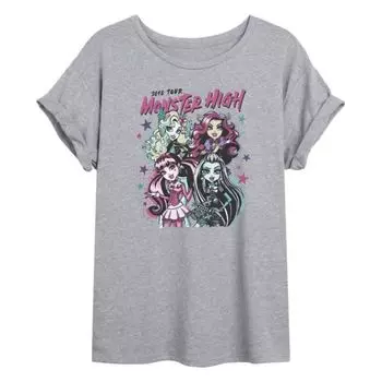 Футболка большого размера Junior's Monster High Tour 2010 Licensed Character, серый