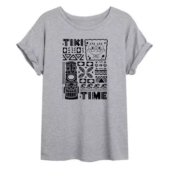 Футболка большого размера Junior's SpongeBob SquarePants Tiki Time Licensed Character