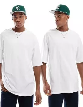 Футболка большого размера, комплект из 2-х пар белого цвета Jack & Jones