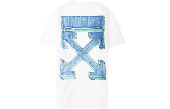 Футболка большого размера Marker Blue Arrows Off-White, белый