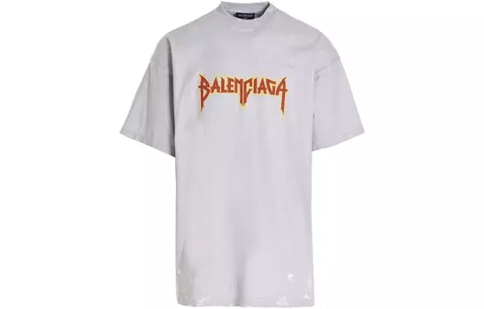 Футболка большого размера Metal Vintage Balenciaga, серый