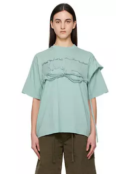 Футболка большого размера с эффектом потертости синего цвета Ottolinger