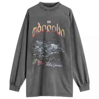 Футболка большого размера с длинным рукавом в стиле «труба» в Тбилиси Balenciaga, черный
