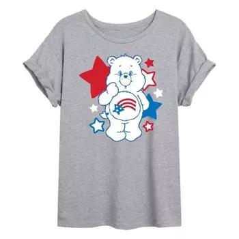 Футболка большого размера с изображением юниоров Care Bears America Stars Licensed Character, серый