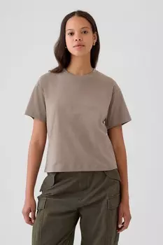 Футболка большого размера с круглым вырезом и короткими рукавами Gap, коричневый