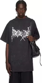 Футболка большого размера с логотипом Black Metal Balenciaga