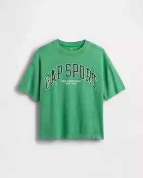 Футболка большого размера с логотипом Gap Sport для детей, зеленый
