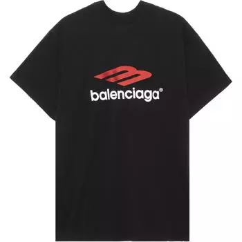 Футболка большого размера с логотипом Tape Type Balenciaga, черный
