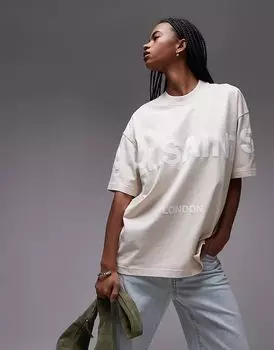 Футболка большого размера с логотипом в тон камня AllSaints