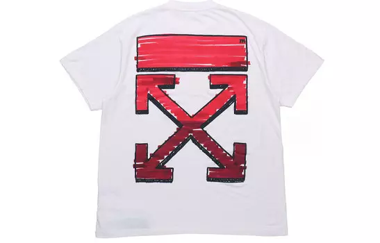 Футболка большого размера с надписью Marker Arrow Off-White, белый
