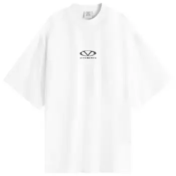 Футболка большого размера с овальным логотипом Vetements, белый