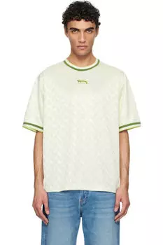 Футболка большого размера с принтом «Flash Fox» зеленого цвета из жаккарда Maison Kitsun