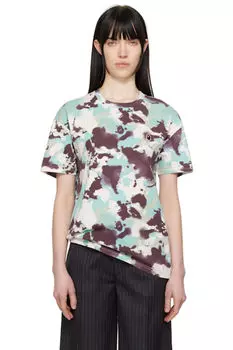 Футболка большого размера с принтом «Карта» в сине-фиолетовом камуфляже BAPE