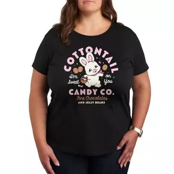 Футболка большого размера с принтом компании Cottontail Candy Company Licensed Character, черный