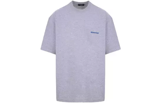 Футболка большого размера с принтом логотипа BB Text Balenciaga, серый