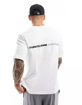 Футболка большого размера с принтом на спине белого цвета Jack & Jones