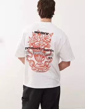 Футболка большого размера с принтом на спине Vertere Berlin product of Berlin белого цвета