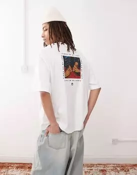 Футболка большого размера с принтом Timberland On My Feet белого цвета