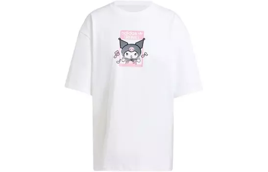 Футболка большого размера с принтом X Hello Kitty Kuromi, белая Adidas Originals