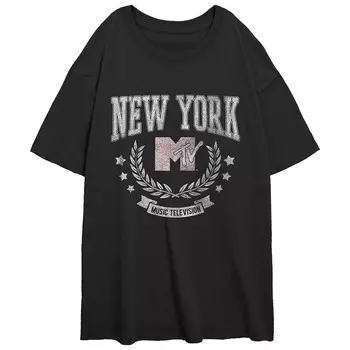 Футболка большого размера с рисунком MTV New York для юниоров Licensed Character, черный